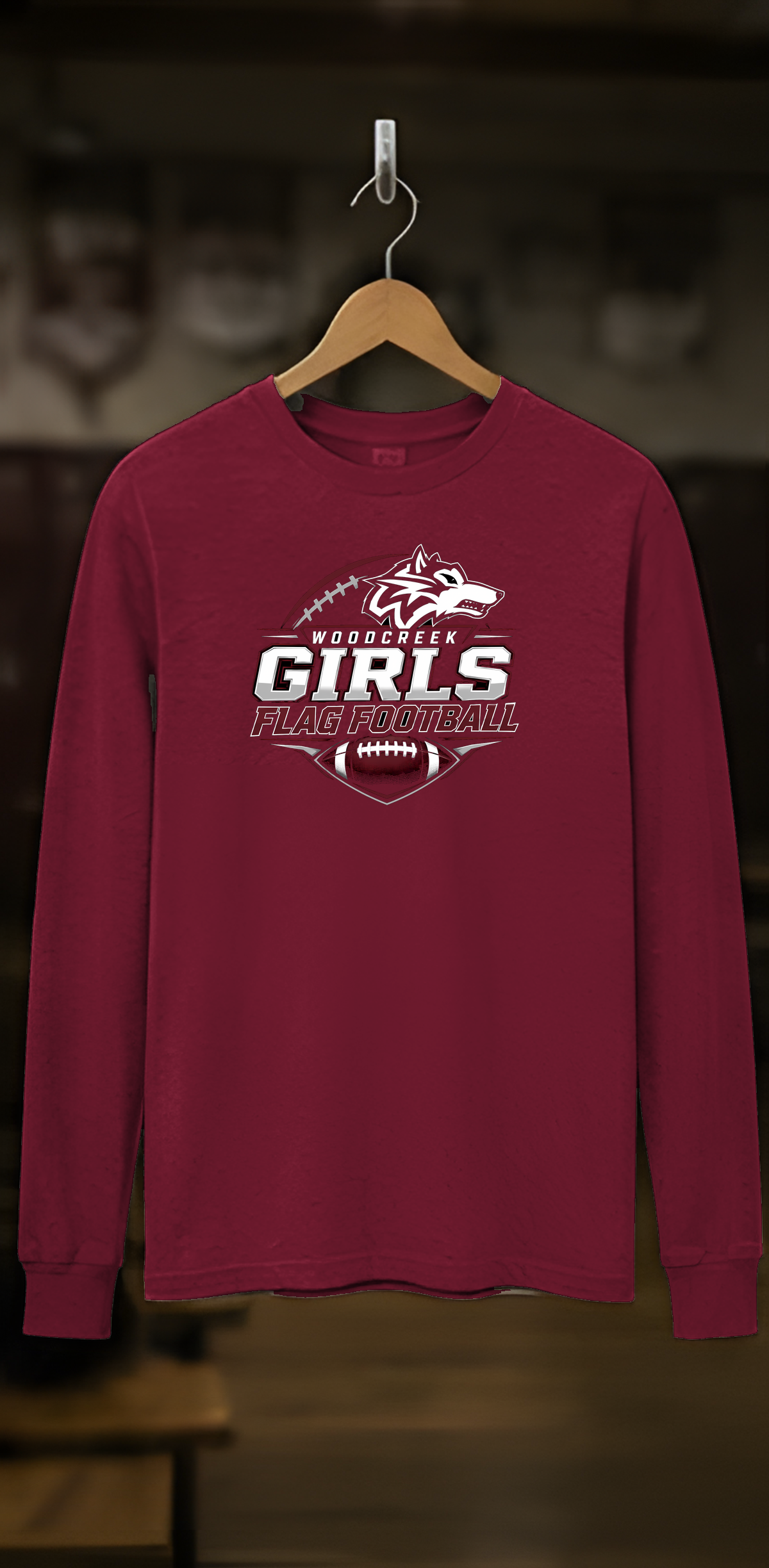 Woodcreek Girls Flag Football Long Sleeve Tee — locker