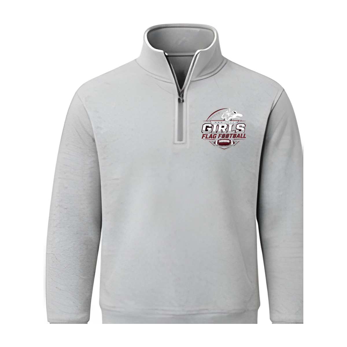 Woodcreek Girls Flag Football Quarter Zip — Gray
