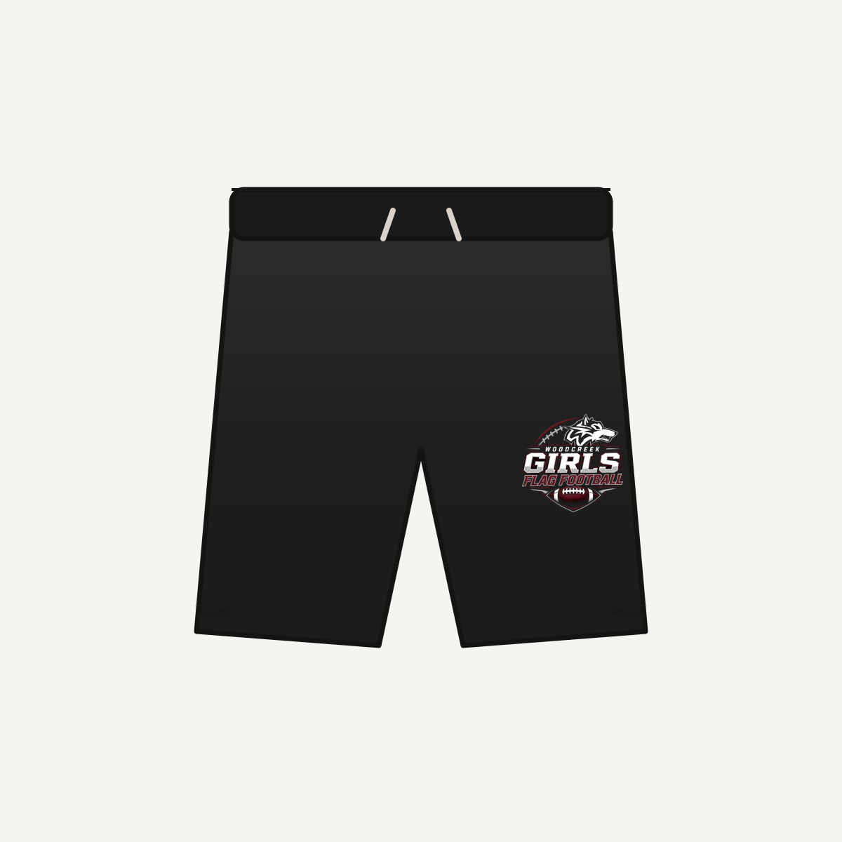 Woodcreek Girls Flag Football Performance Mesh Short 7" — Black