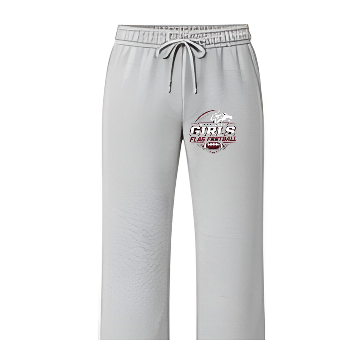 Woodcreek Girls Flag Football Open-Bottom Sweatpants — Gray