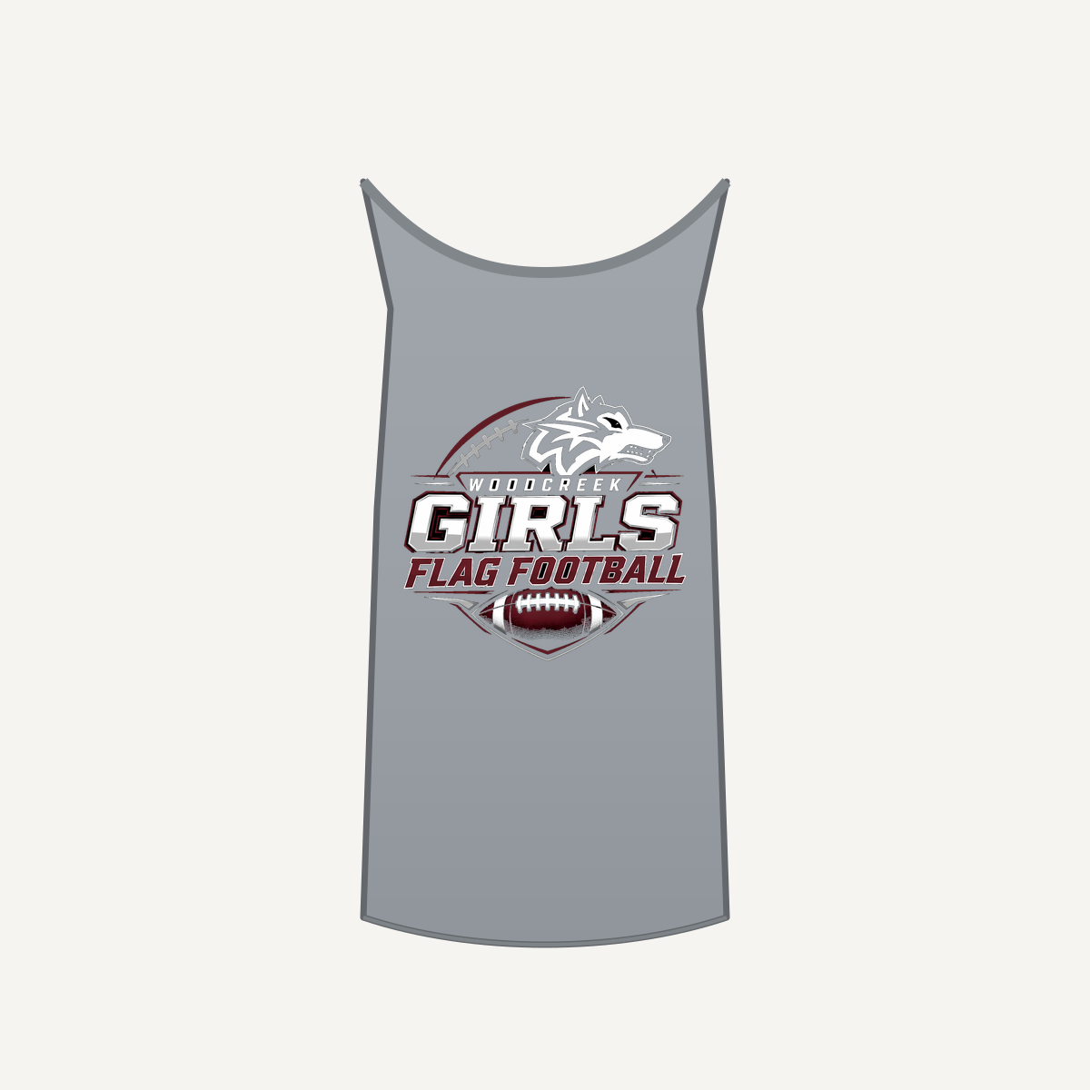 Woodcreek Girls Flag Football Unisex Heavy Cotton Tank — Gray
