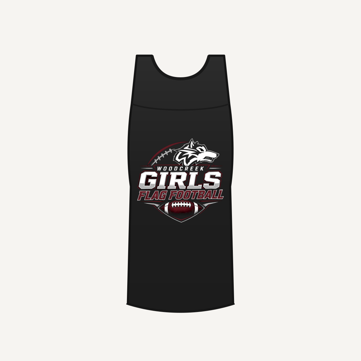 Woodcreek Girls Flag Football Women's Racerback Tank — Black
