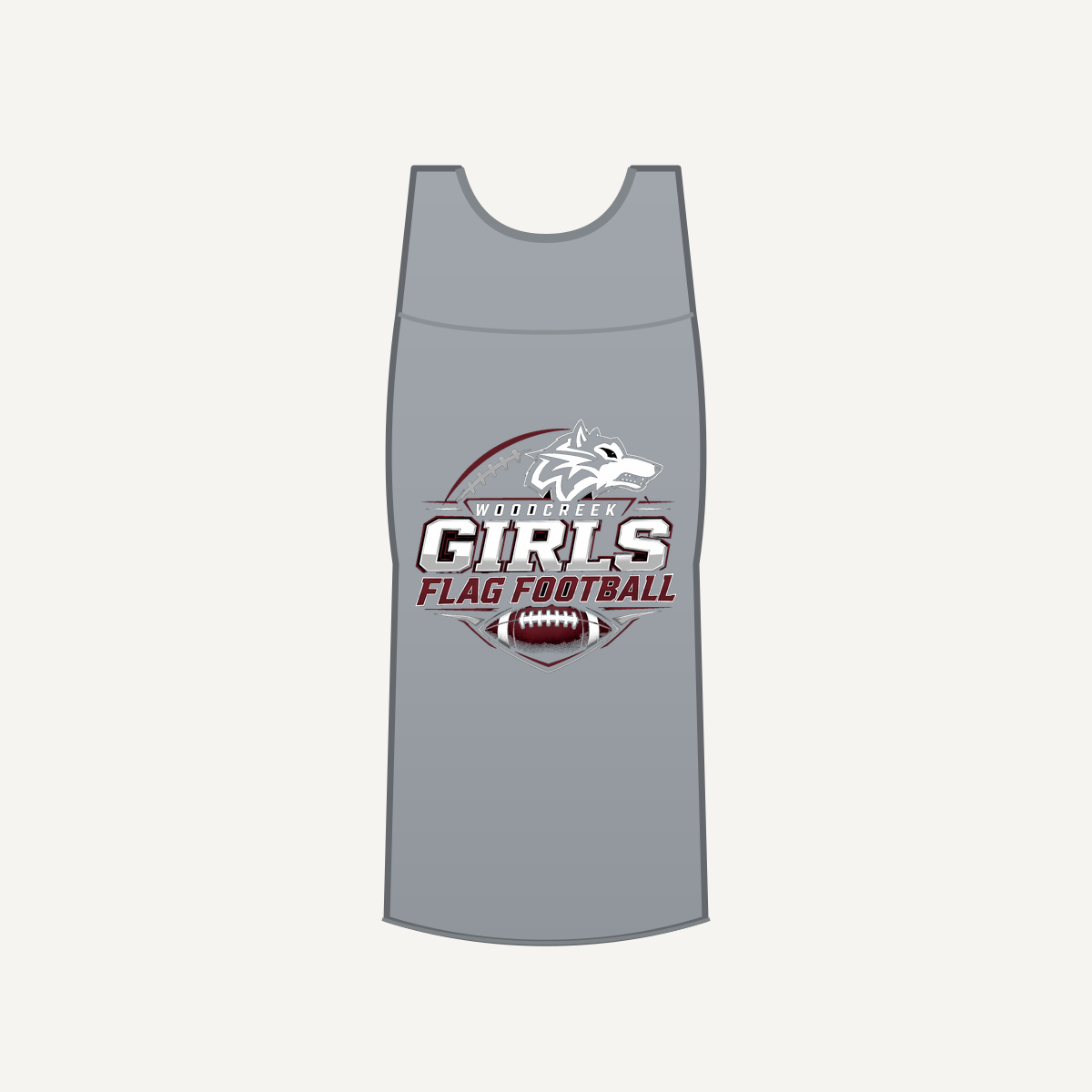 Woodcreek Girls Flag Football Women's Racerback Tank — Gray