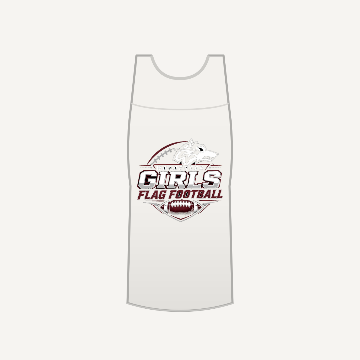 Woodcreek Girls Flag Football Women's Racerback Tank — White