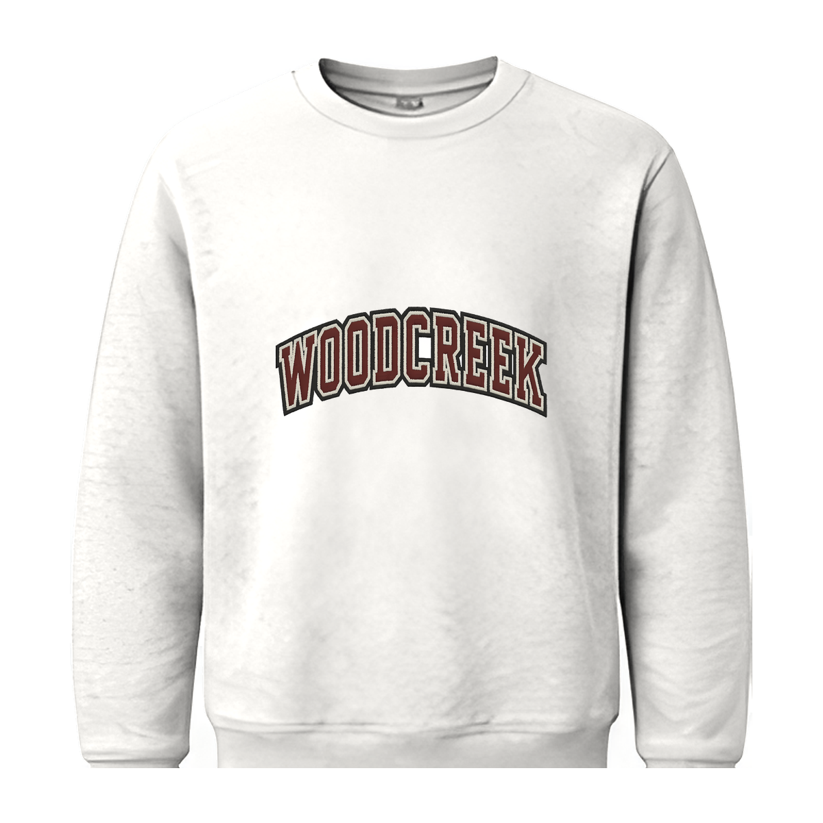 Woodcreek Girls Basketball College Letter Fleece Crewneck — White