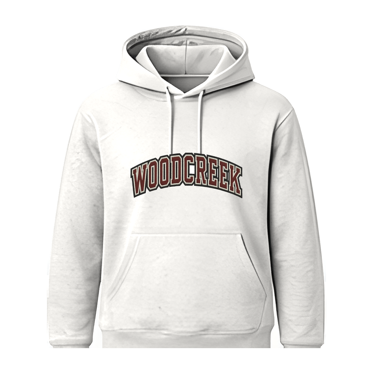 Woodcreek Girls Basketball College Letter Fleece Hoodie — White