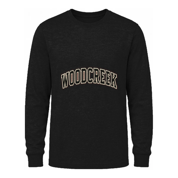 Woodcreek Girls Basketball College Letter Long Sleeve Tee — Black