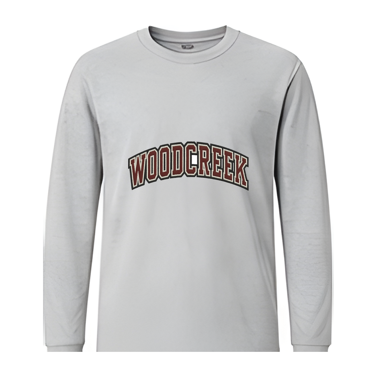 Woodcreek Girls Basketball College Letter Long Sleeve Tee — Gray
