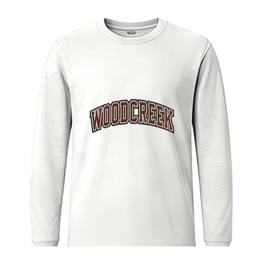 Woodcreek Girls Basketball College Letter Long Sleeve Tee — White