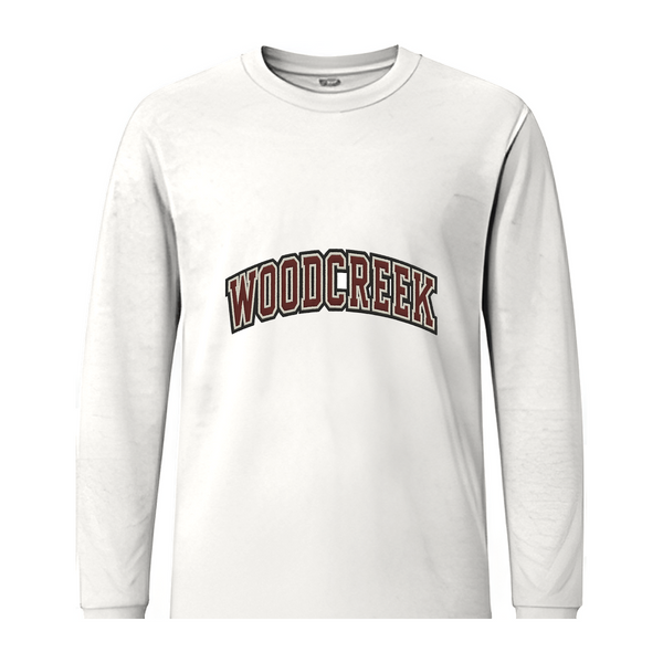 Woodcreek Girls Basketball College Letter Long Sleeve Tee — White