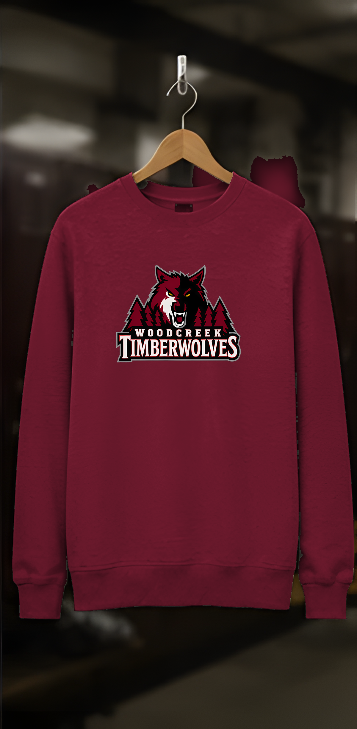 Woodcreek Girls Basketball Timberwolves Fleece Crewneck — locker