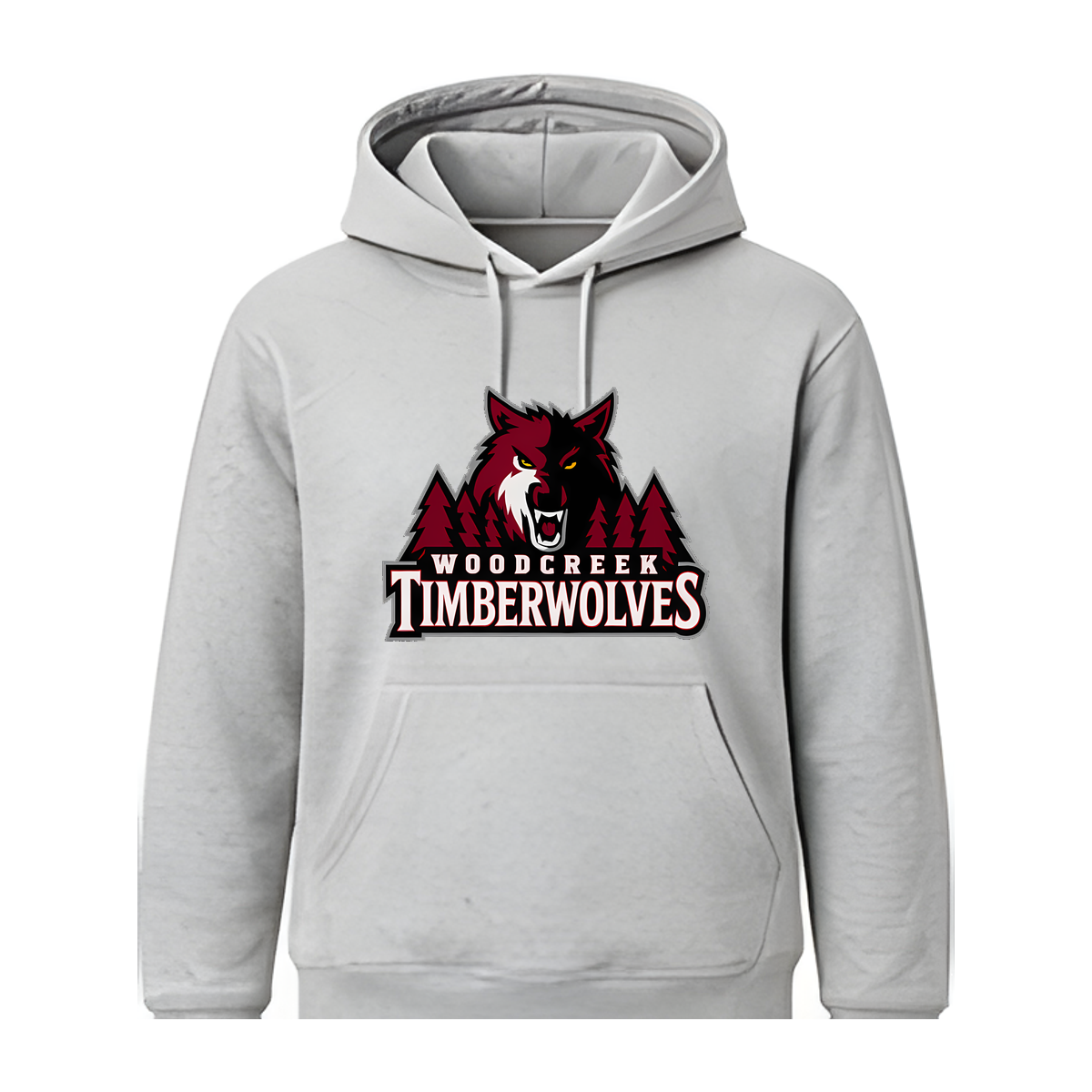 Woodcreek Girls Basketball Timberwolves Fleece Hoodie — Gray