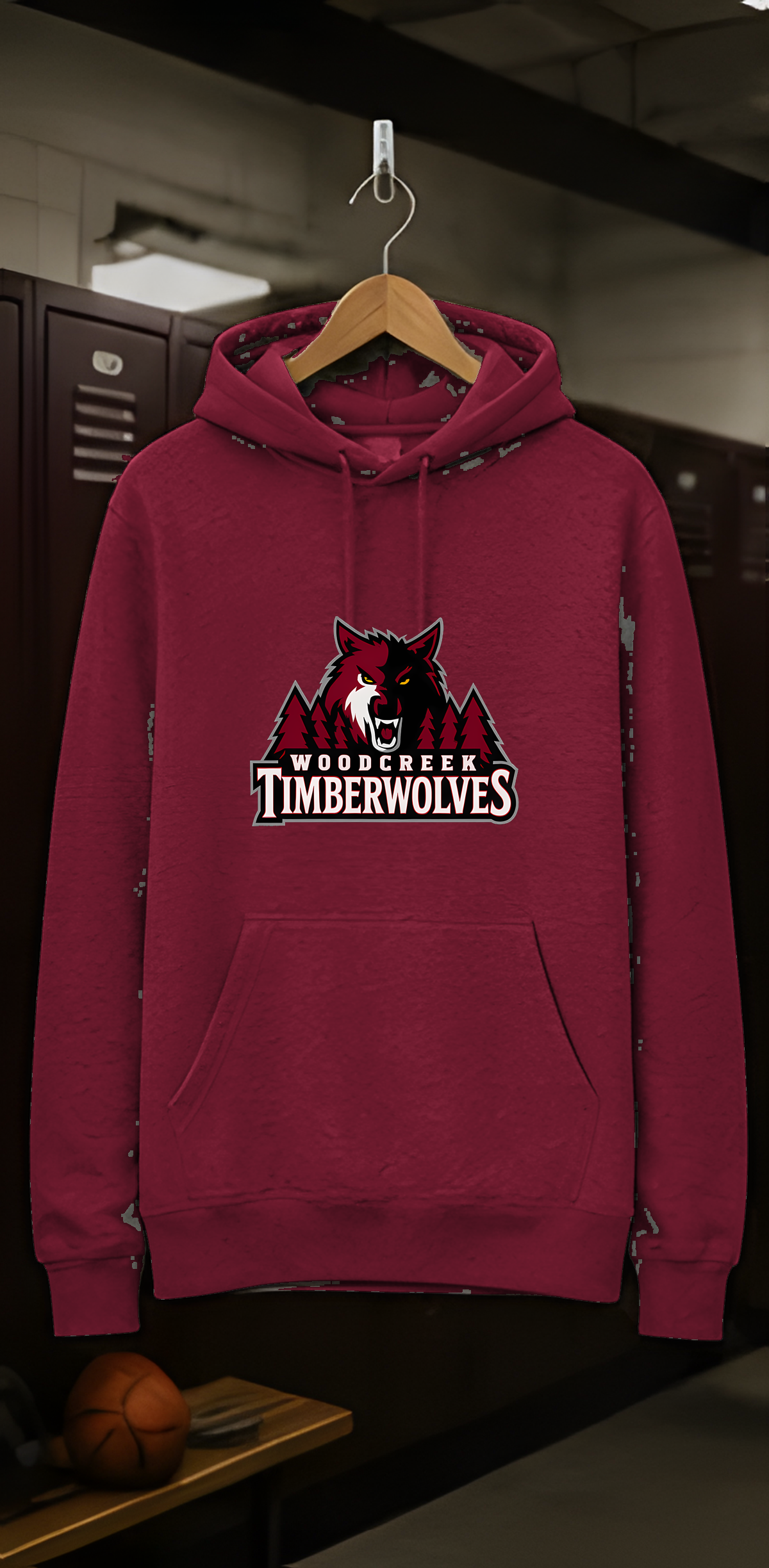 Woodcreek Girls Basketball Timberwolves Fleece Hoodie — locker