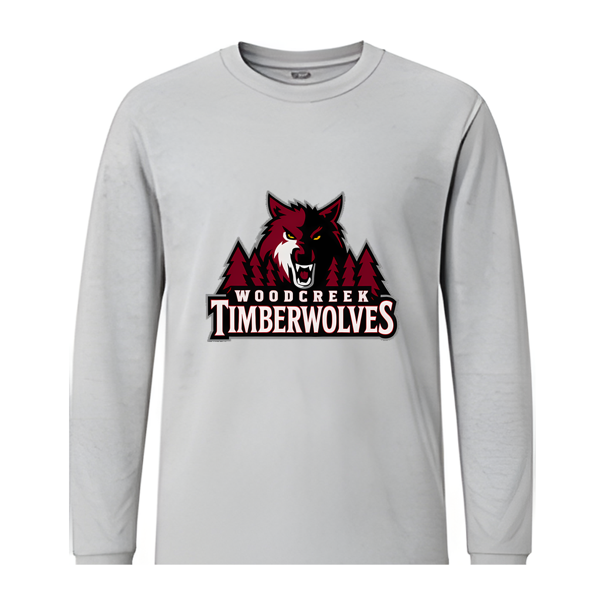 Woodcreek Girls Basketball Timberwolves Long Sleeve Tee — Gray