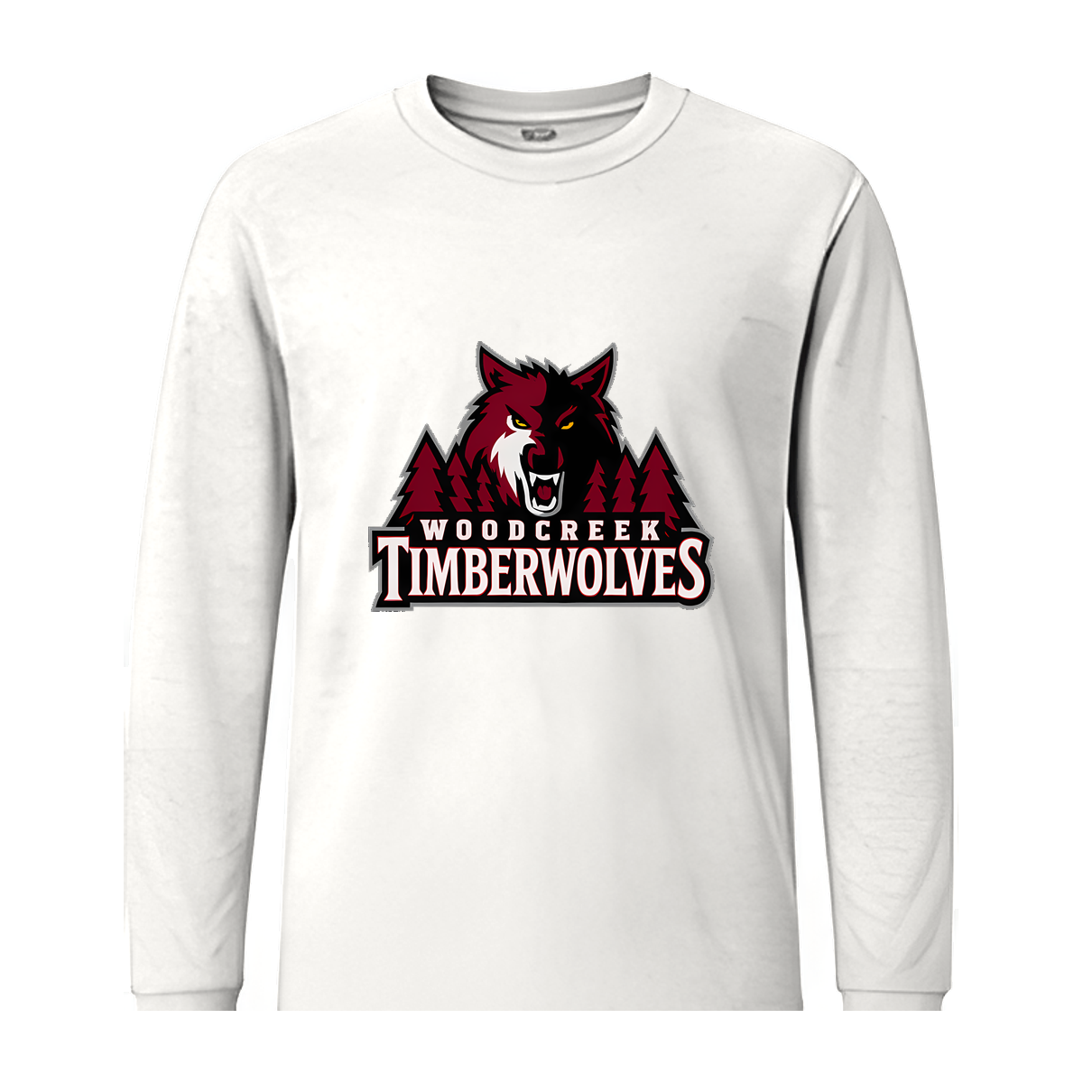 Woodcreek Girls Basketball Timberwolves Long Sleeve Tee — White
