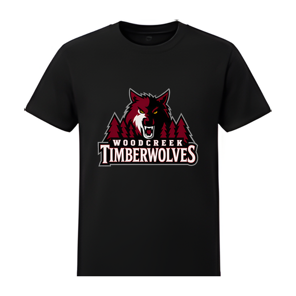 Woodcreek Girls Basketball Timberwolves Value Tee — Black