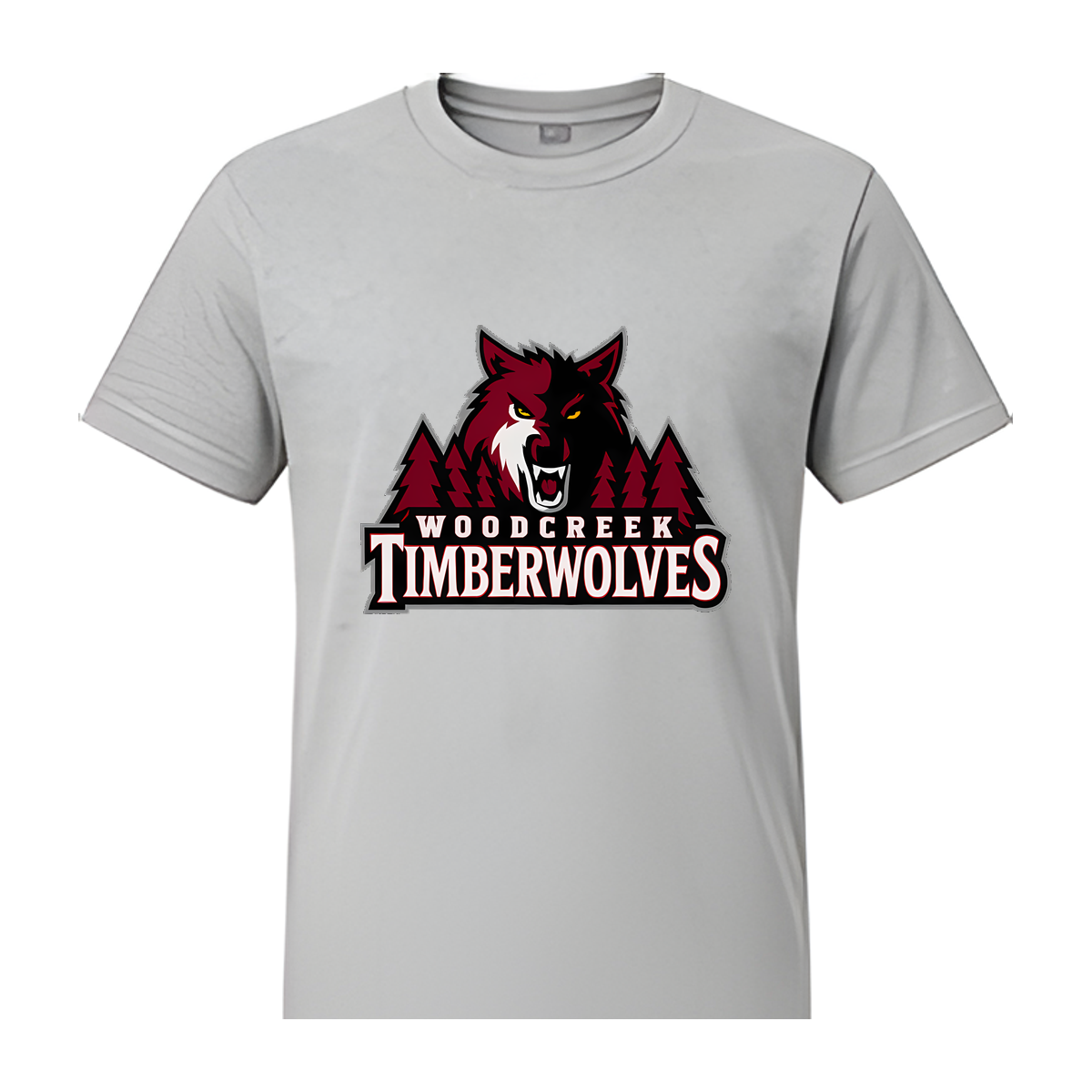 Woodcreek Girls Basketball Timberwolves Value Tee — Gray