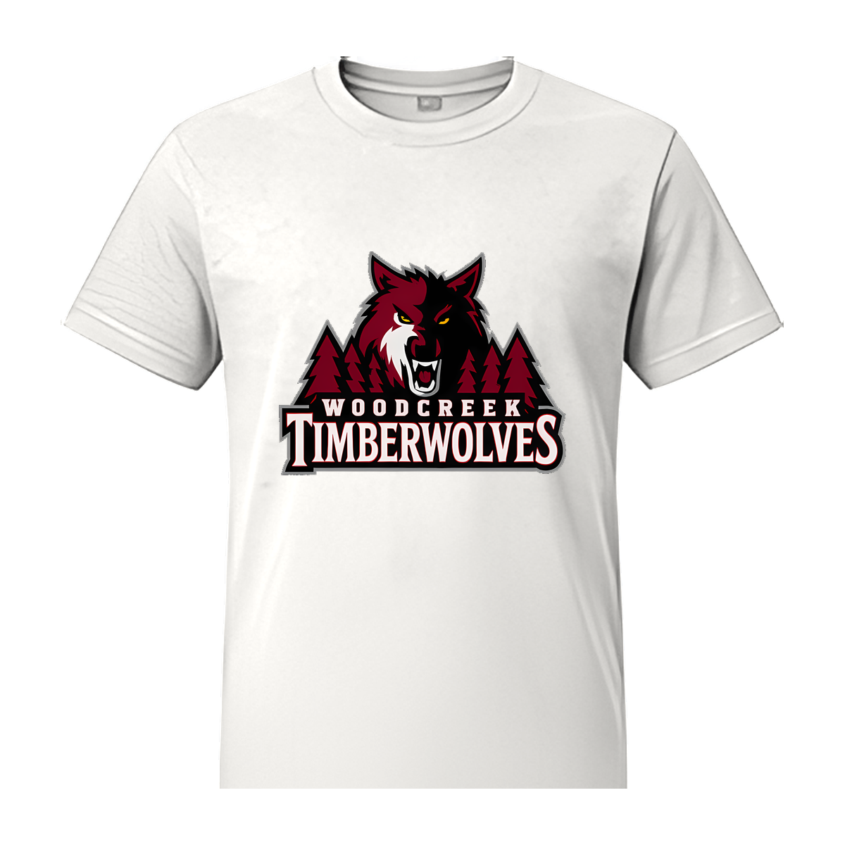 Woodcreek Girls Basketball Timberwolves Value Tee — White