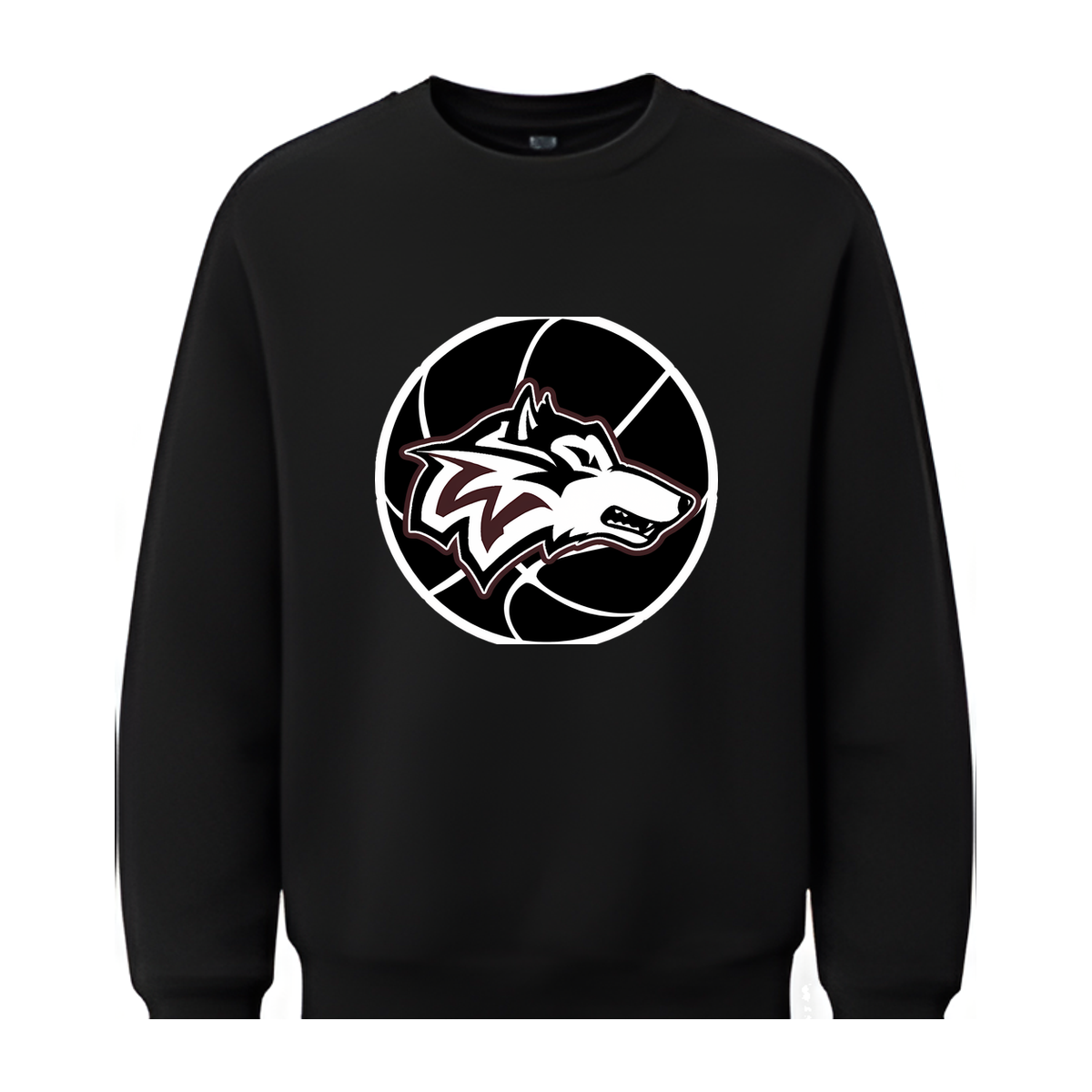 Woodcreek Girls Basketball Fleece Crewneck — Black