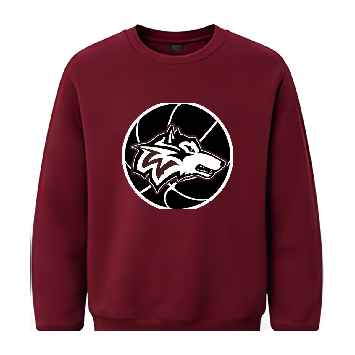 Woodcreek Girls Basketball Fleece Crewneck — Maroon
