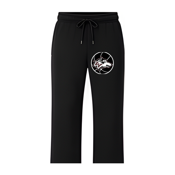 Woodcreek Girls Basketball Open-Bottom Sweatpants — Black